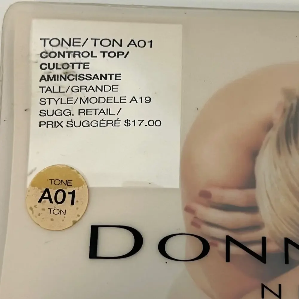 Donna Karan Control Top Hosiery The Nudes A01 Tall Pantyhose Vintage 1990s
